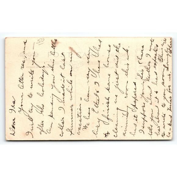 Vintage Christmas Santa Claus Holiday Postcard with Yule Tide Poem Antique - Picture 2 of 2